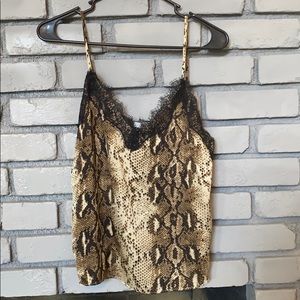 Silky rattlesnake print top